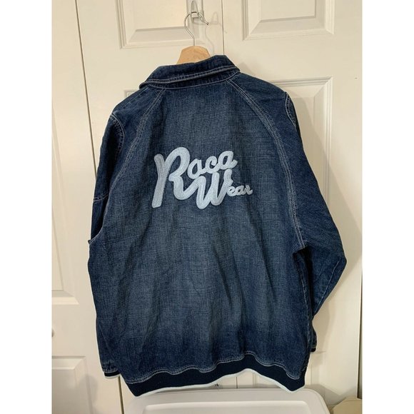 Vintage ROCA WEAR Men’s Sz XL DENIM Blue Medium WASH‎ JACKET COAT Embroid… - Picture 8 of 8